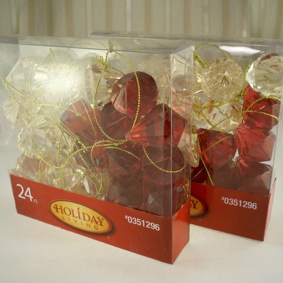 NEW Holiday living 48 Synthetic Crystal Ornaments - Picture 1 of 3